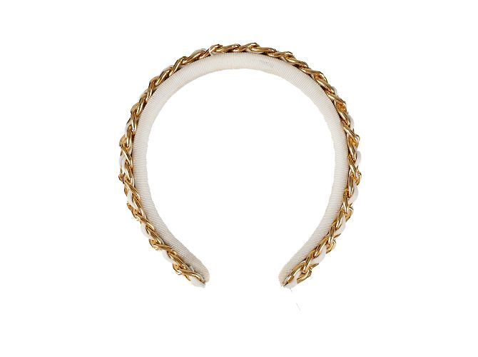 Autre Marque Colección Privée Diadema De Cadena En Capas Blanco
