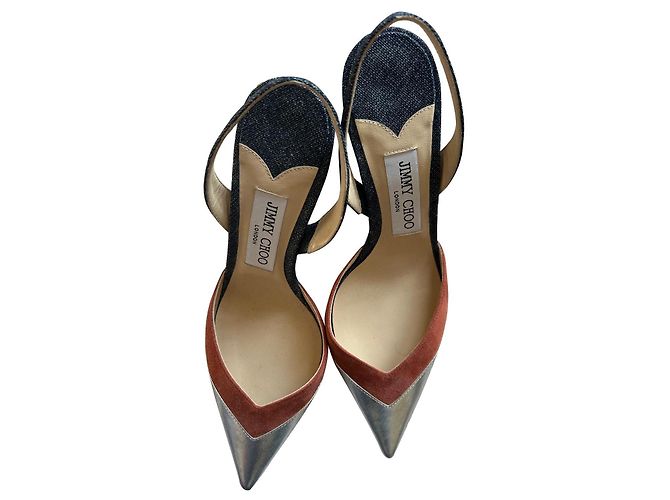 Sandali Jimmy Choo in denim blu navy