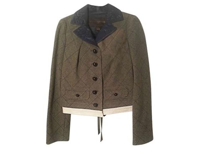 Louis Vuitton Check Jacket Light Khaki Heather Wool