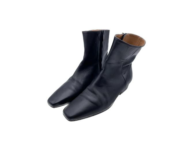 Autre Marque FLATTERED  Ankle boots T.EU 37 leather Black  ref.1000847