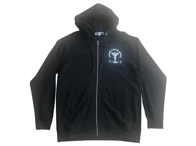 Alexander McQueen Sudadera con capucha negra algodón XL Negro