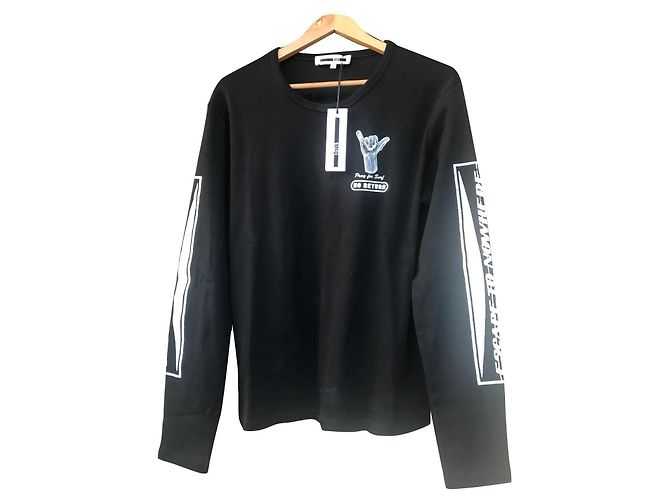 Alexander McQueen Langarm T-Shirt Schwarz Baumwolle