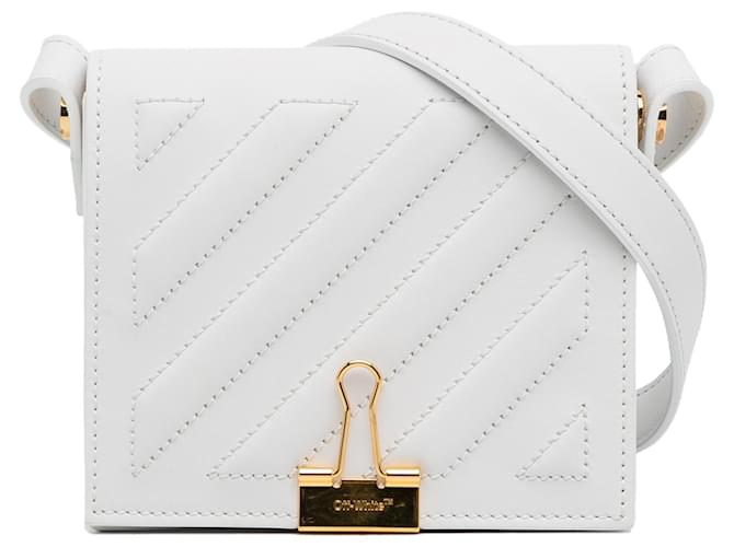 Off White White Binder Clip Leather Pony-style calfskin  ref.1000936