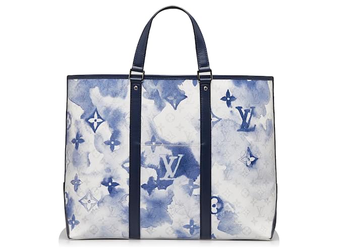 Louis Vuitton Blue Monogram Watercolor Weekend Tote GM Leather