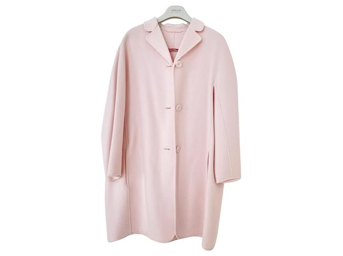 Max Mara Coats, Outerwear Pink Silk Cashmere Wool  ref.1001027