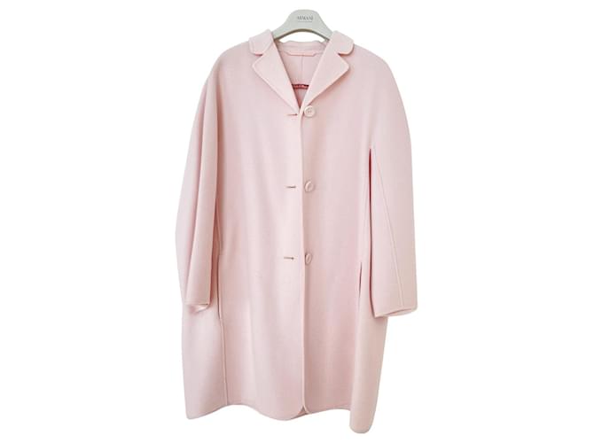 Max Mara Manteaux, Vêtements d'extérieur Soie Cachemire Laine Rose  ref.1001027