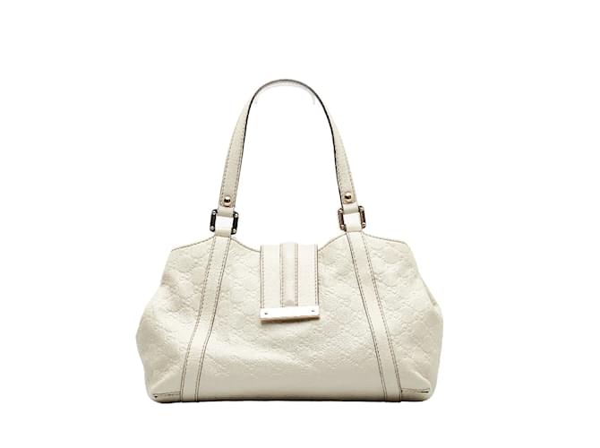 Sac à épaule Guccissima en cuir pour femmes en très bon état Blanc  ref.1001197