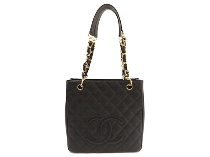 Chanel PST (Bolso de compras pequeño) Negro Cuero  ref.1001629