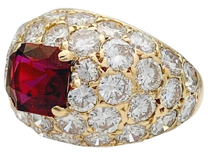 Autre Marque Ring M.Gérard in yellow gold, diamonds and rubies.  ref.1001683