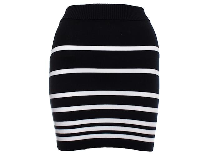 RAG & BONE, striped stretch skirt Black White Viscose  ref.1001923