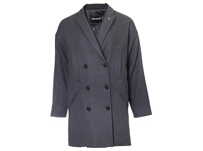 ZADIG & VOLTAIRE, Gray wool blazer coat Grey  ref.1001925