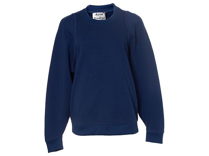 Acne Akne, Blauer Pullover mit Rundhalsausschnitt
