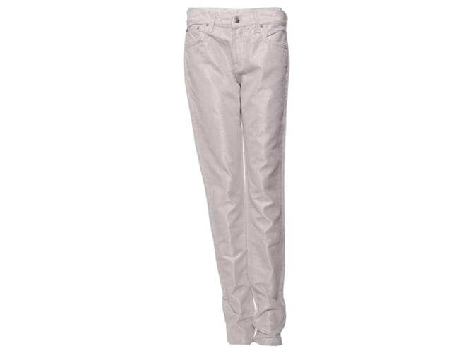Ralph Lauren, calça jeans branca brilhante. Branco Algodão  ref.1001931