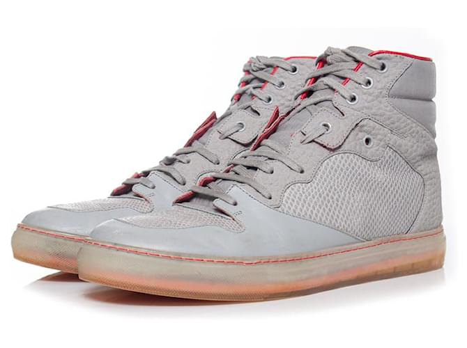 Balenciaga, Graue High-Top-Sneaker Leder  ref.1001935