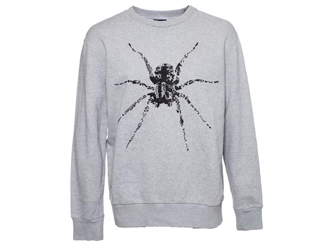 LANVIN, Grey crewneck sweater with spider Cotton  ref.1001938