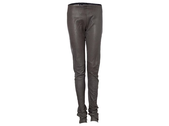 Haider Ackermann, calça stretch de couro verde