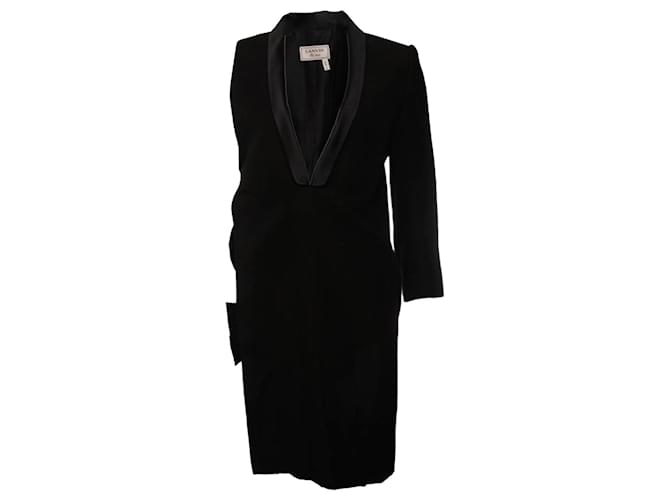 LANVIN, black blazer dress with one sleeve Wool  ref.1001978