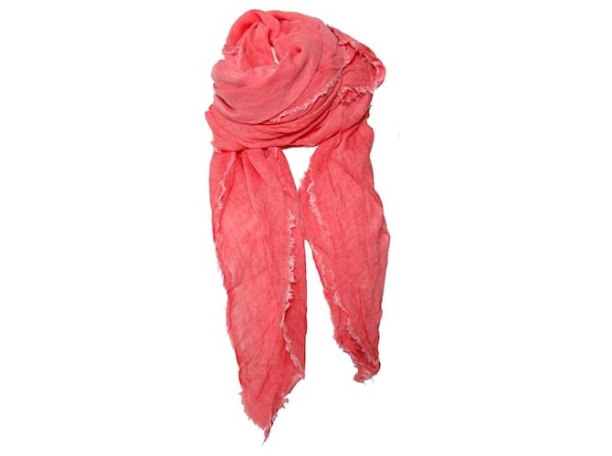 Faliero Sarti, Pink scarf with raw edges. Silk Wool  ref.1001983