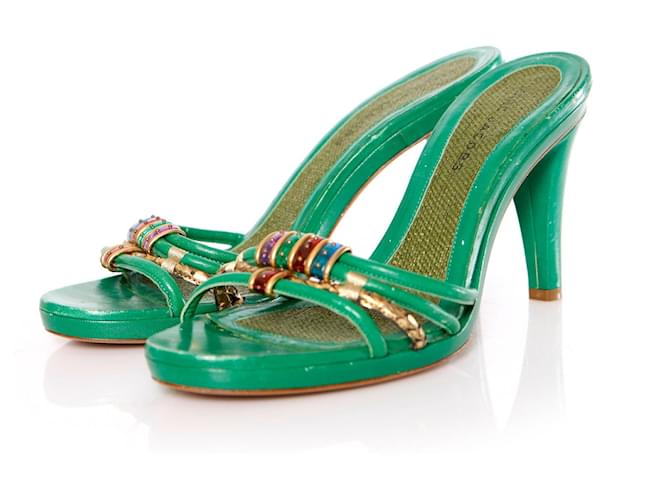 MARC JACOBS, Green leather sandals.  ref.1001988