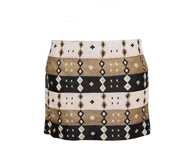 Autre Marque Jasmine Di Milo, Black/white/gold ethnic beaded skirt in size EU40/l. Multiple colors  ref.1001989