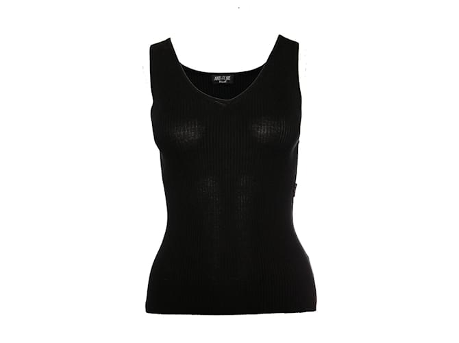 Autre Marque Anti-Flirt, Black silk jersey top with stretch in size S.  ref.1002002