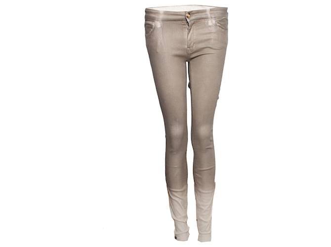 Autre Marque Koral, calça jeans stretch com estampa gradiente glitter Dourado Algodão  ref.1002004
