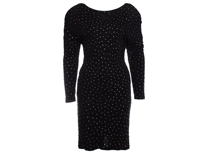 Autre Marque Jimmy Choo für H&M, Kleid mit Strasssteinen Schwarz