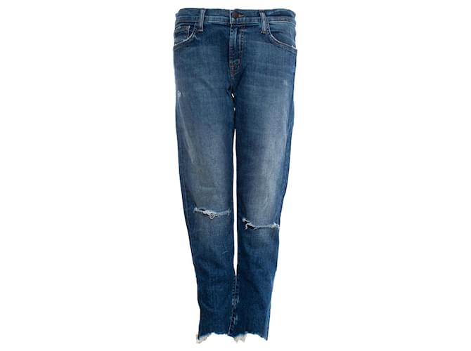 J Brand Marchio J, Jeans blu medio con strappi Cotone  ref.1002046