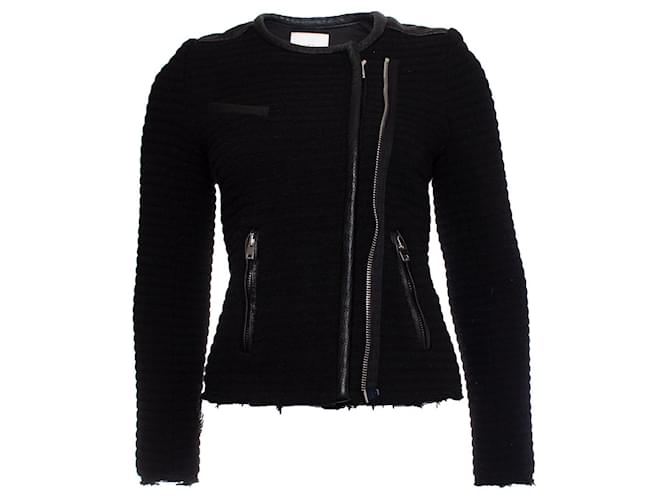IRO, chaqueta motera de lana Negro  ref.1002048
