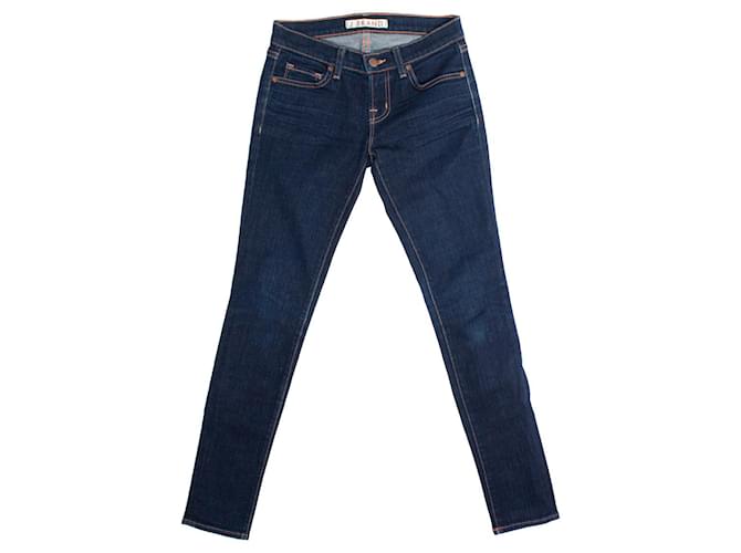J Brand, blue jeans with orange stitching Cotton  ref.1002051