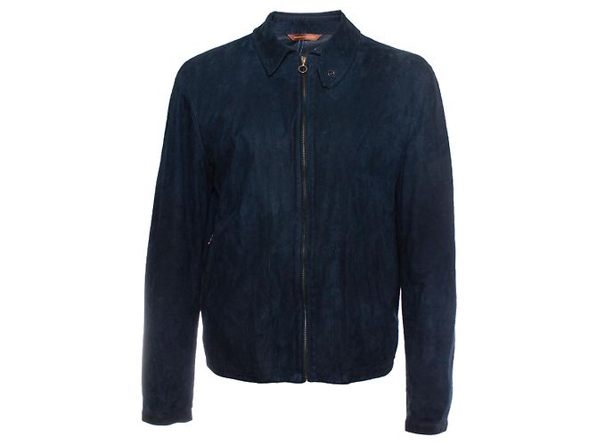 Autre Marque Seraphin, Blaue Bomberjacke aus Wildleder