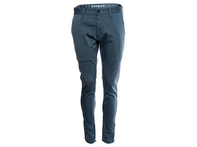 Autre Marque Denham, Blue gray jeans with coating Grey Cotton  ref.1002060