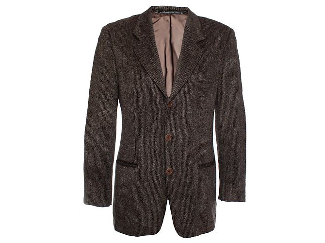 Autre Marque GIORGIO ARMANI, Brauner Blazer aus gerippter Wolle