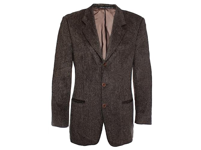 Autre Marque GIORGIO ARMANI, Brown rib wool blazer  ref.1002067
