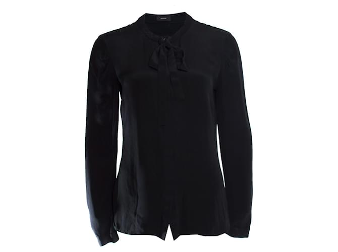 JOSEPH, Black blouse with bow Silk  ref.1002072