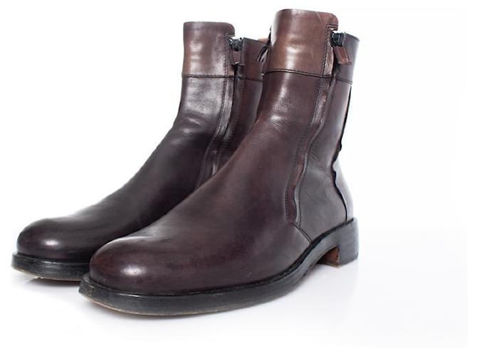 Costume National, Brown leather boots  ref.1002074