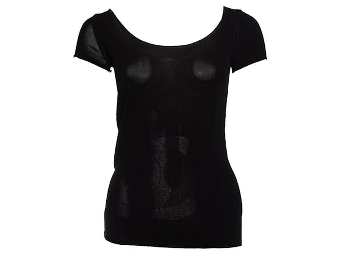 Chanel, stretch top with Chanel logo Black  ref.1002080