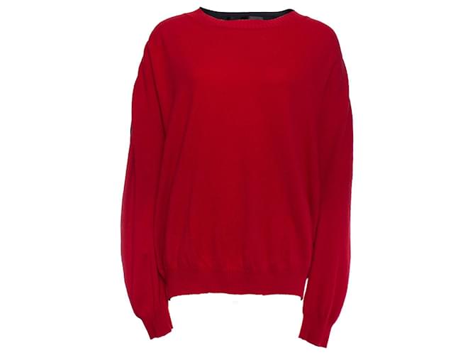 Autre Marque Haider Ackerman, suéter rojo de gran tamaño Roja Lana  ref.1002081