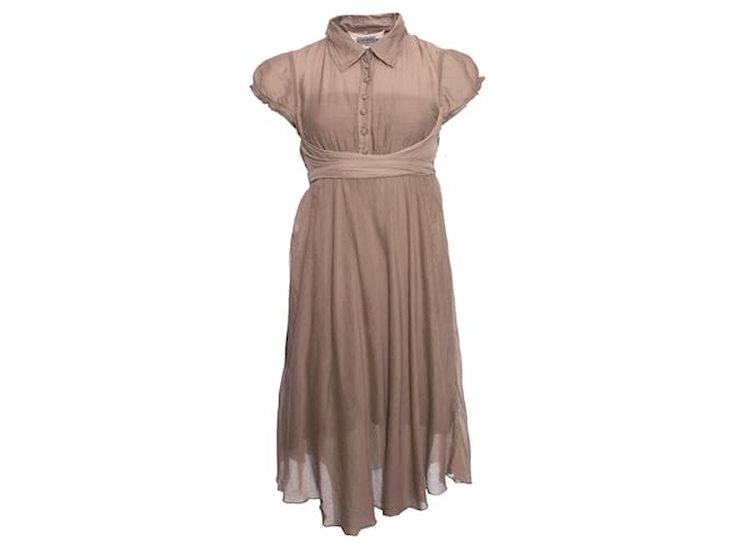 Autre Marque Isla Ibiza Bonita, brown/khaki colored wrap dress with underdress in size M. Cotton  ref.1002115