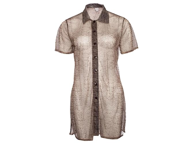 Autre Marque Dor de Sucre, blusa transparente com estampa de cobra no tamanho M. Marrom  ref.1002120