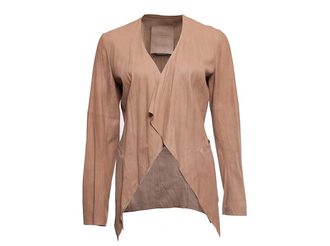 Autre Marque Cru + Mulher, jaqueta de couro de cabra marrom com 2 bolsos laterais em tamanho FR40/M.  ref.1002125