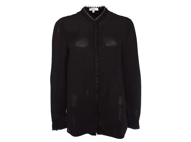 Reiss Reis, camicetta nera con pizzo. Nero
