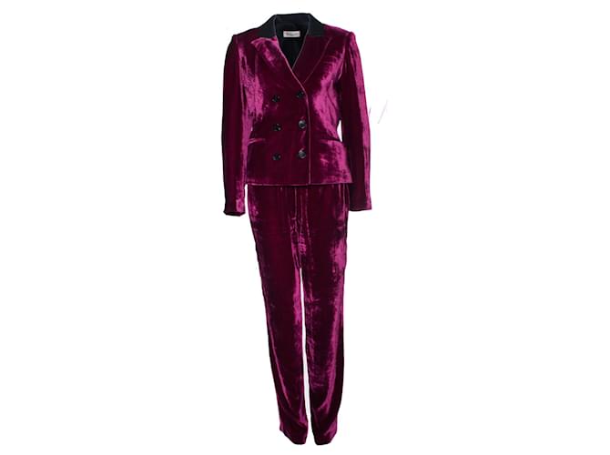 Masscob, pink velvet suit. Viscose  ref.1002138
