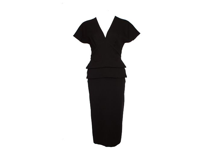 Roland Mouret, Vestido de lana negro.