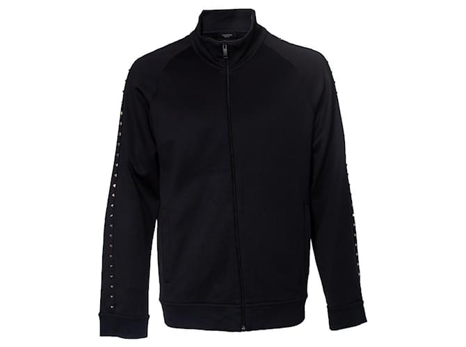 Valentino, Rockstud-Jacke mit Reißverschluss Schwarz Baumwolle  ref.1002151