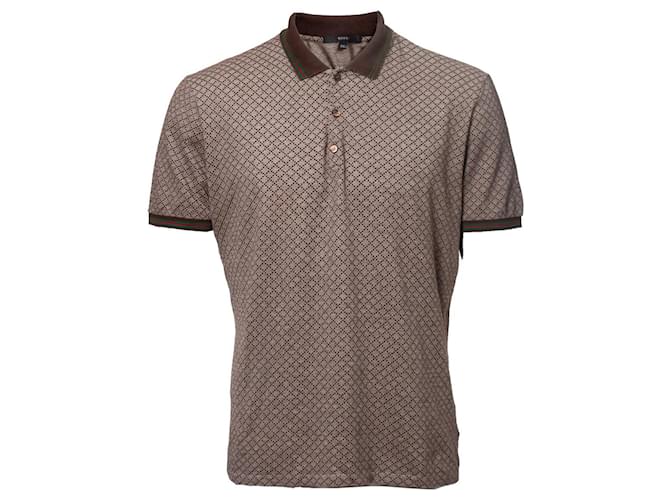 Gucci, Braunes Poloshirt mit Webdetail Baumwolle  ref.1002181