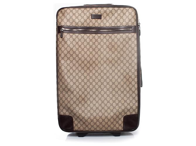 gucci, GG canvas suitcase in brown  ref.1002215
