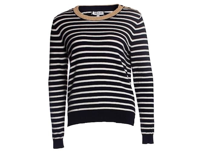 Paul & Joe, Striped crewneck sweater White Cotton  ref.1002220