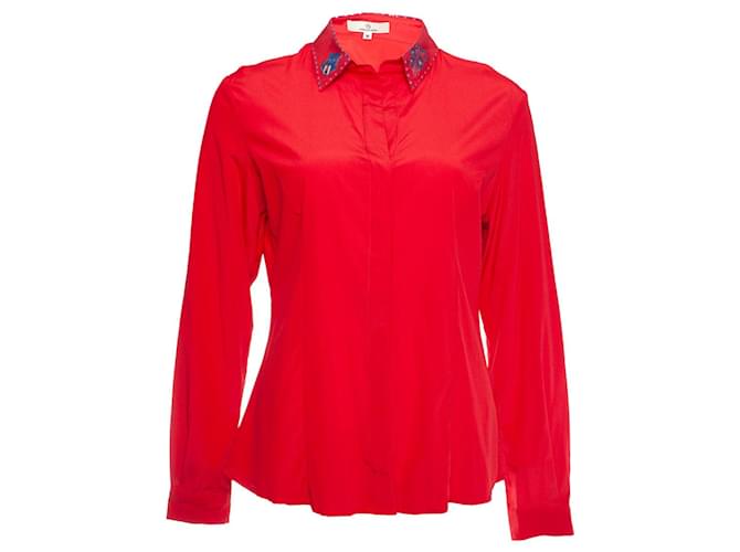 Autre Marque Charlotte Sparre, blusa roja con parte superior Seda  ref.1002239