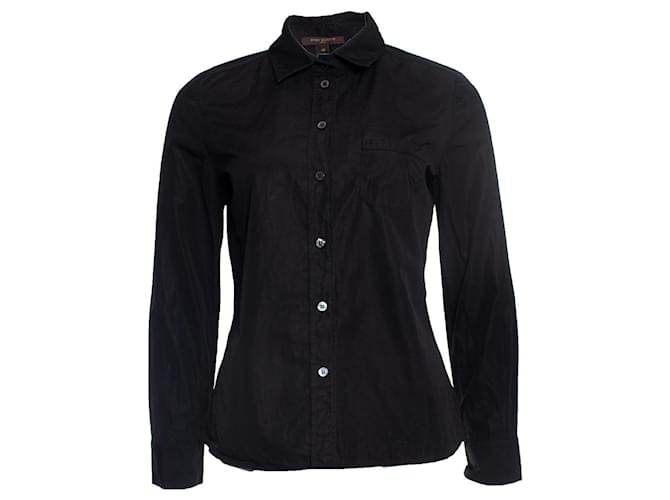 Louis Vuitton, La camisa negra Negro Algodón  ref.1002247